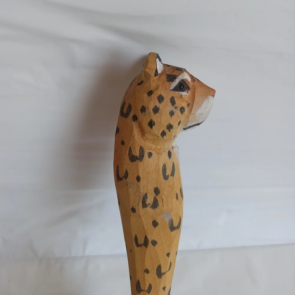Leopard Print Wooden Walking Cane